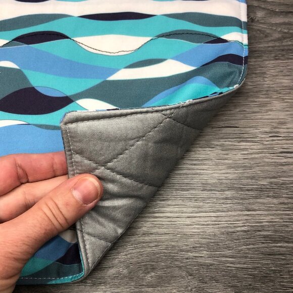 potholder abstract art blue green ocean waves watercolor swirls Pot holders hand - Picture 2 of 5